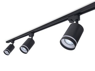 Комплект Steka Ring LED GU10 x3 светильник на рейку + кабель для рейки 1,5 м - черный цена и информация | Потолочный светильник | 220.lv