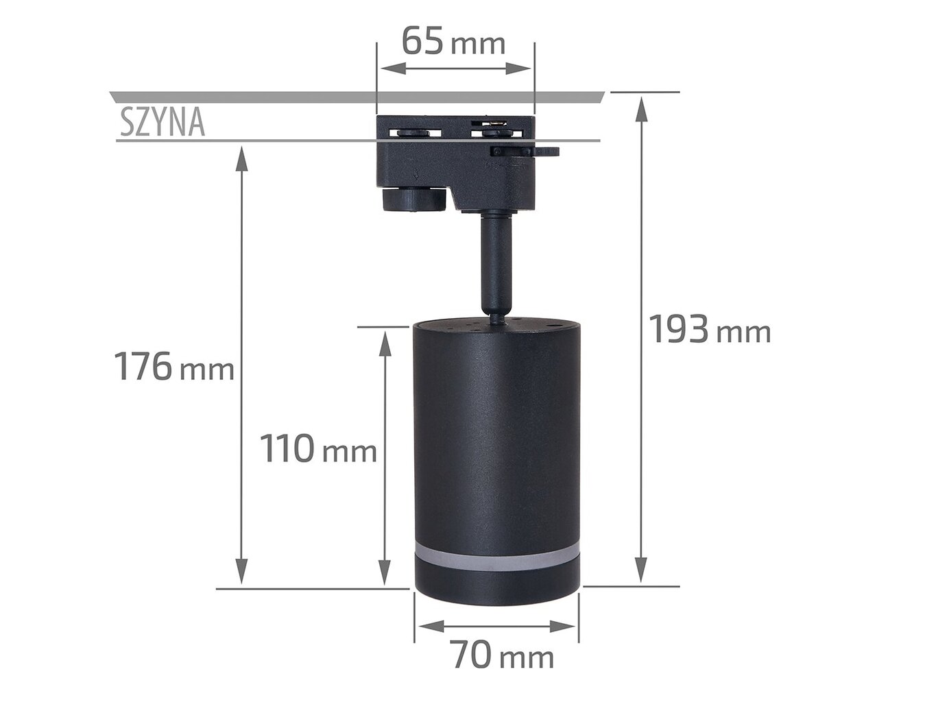 Steka gredzenu komplekts LED GU10 x3 sliedes lampas + 1,5 m sliedes kabelis - melns cena un informācija | Griestu lampas | 220.lv