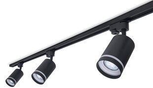 Комплект Steka Ring LED GU10 x3 светильник на рейку + кабель для рейки 1,5 м - черный цена и информация | Потолочный светильник | 220.lv