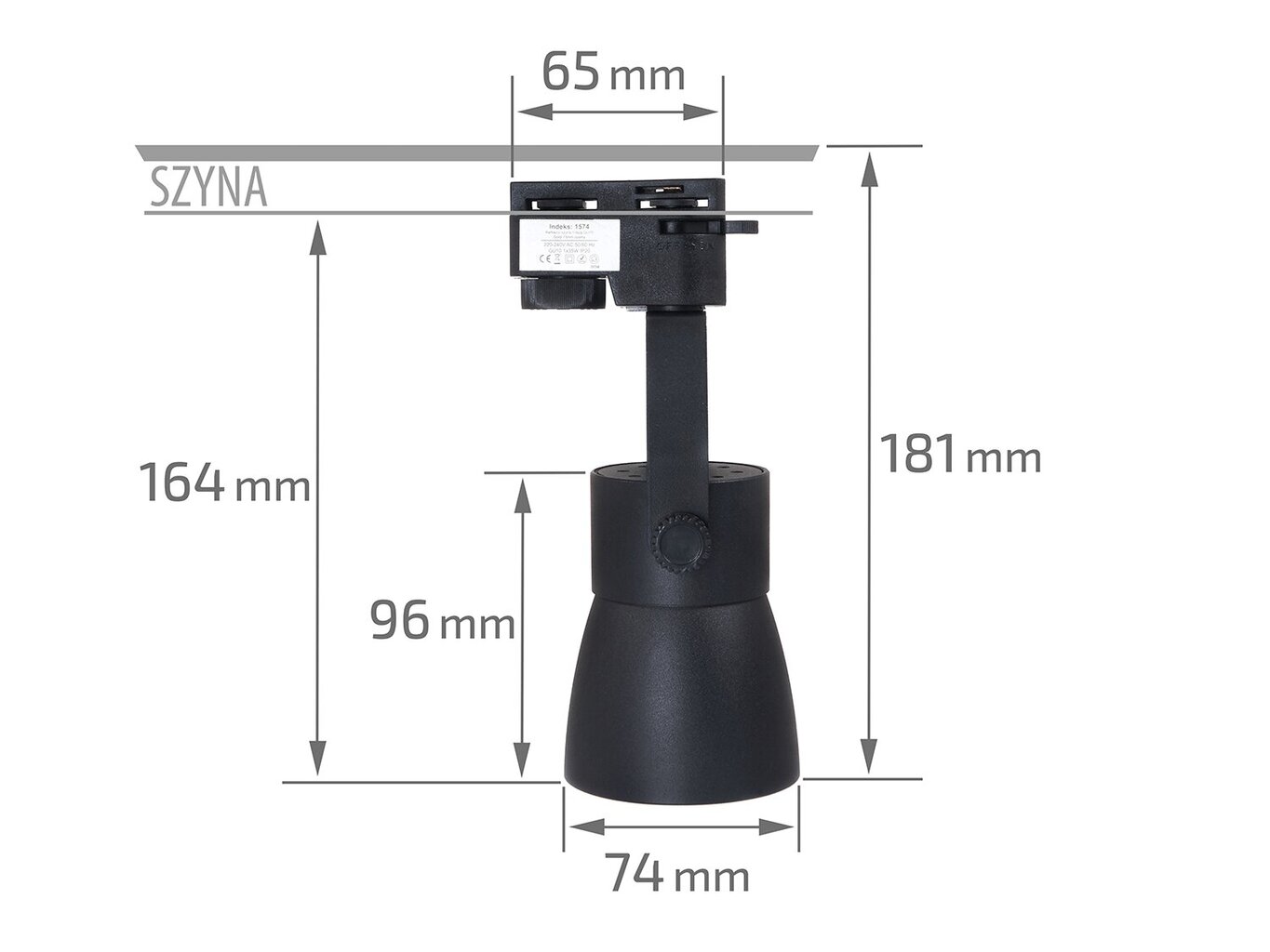 Steka Goldi komplekts LED GU10 x3 sliežu lampas + 1,5 m sliežu kabelis - melns cena un informācija | Griestu lampas | 220.lv