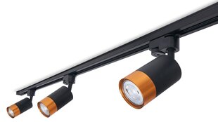 Светодиодный светильник на рейку Steka Klemens GU10 x3 + шина 1,5м - Черный цена и информация | Потолочные светильники | 220.lv