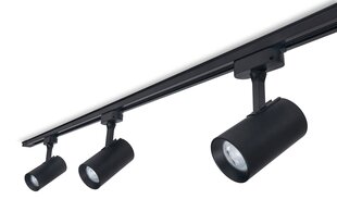 Steka Ductus komplekts melns LED GU10 x3 sliežu lampas + 1,5 m sliežu kabelis - melns cena un informācija | Griestu lampas | 220.lv