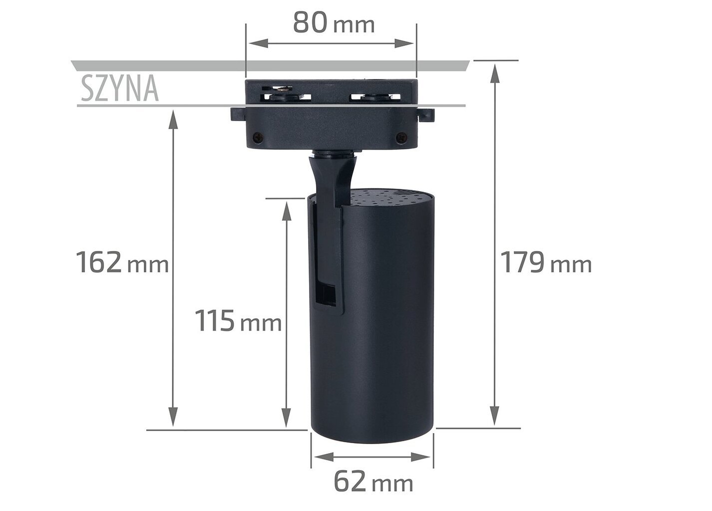 Steka Ductus komplekts melns LED GU10 x3 sliežu lampas + 1,5 m sliežu kabelis - melns cena un informācija | Griestu lampas | 220.lv