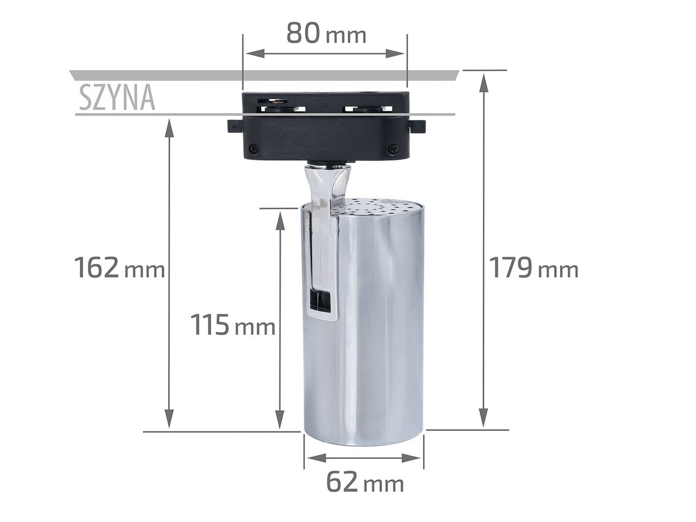 Steka Ductus hromēta LED sliedes lampa GU10 x3 + kopne 1,5 m - melna цена и информация | Griestu lampas | 220.lv