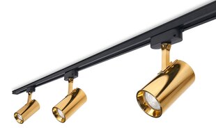 Steka Ductus set Gold LED GU10 x3 светильник на рейку + 1,5м кабель для рейки - Черный цена и информация | Потолочные светильники | 220.lv