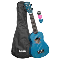 Soprāna ukulele Cascha Linden zila HH 3962 cena un informācija | Ģitāras | 220.lv