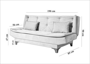 2-daļu viesistabas mēbeļu komplekts Asir Kelebek TKM1-1501, violets cena un informācija | Dīvānu komplekti | 220.lv