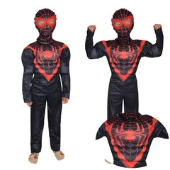 Spider Man supervaroņa maskas kostīms ar muskuļiem, 4-6 gadi cena un informācija | Karnevāla kostīmi, maskas un parūkas | 220.lv