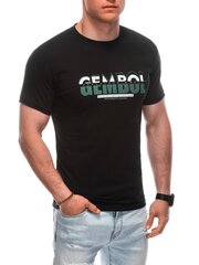 футболка с принтом s1924 - черная 125129-7 цена и информация | Мужские футболки | 220.lv