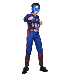 Kapteiņa Amerikas supervaroņa maskas kostīms, 120-130 7-9 gadi cena un informācija | Karnevāla kostīmi, maskas un parūkas | 220.lv