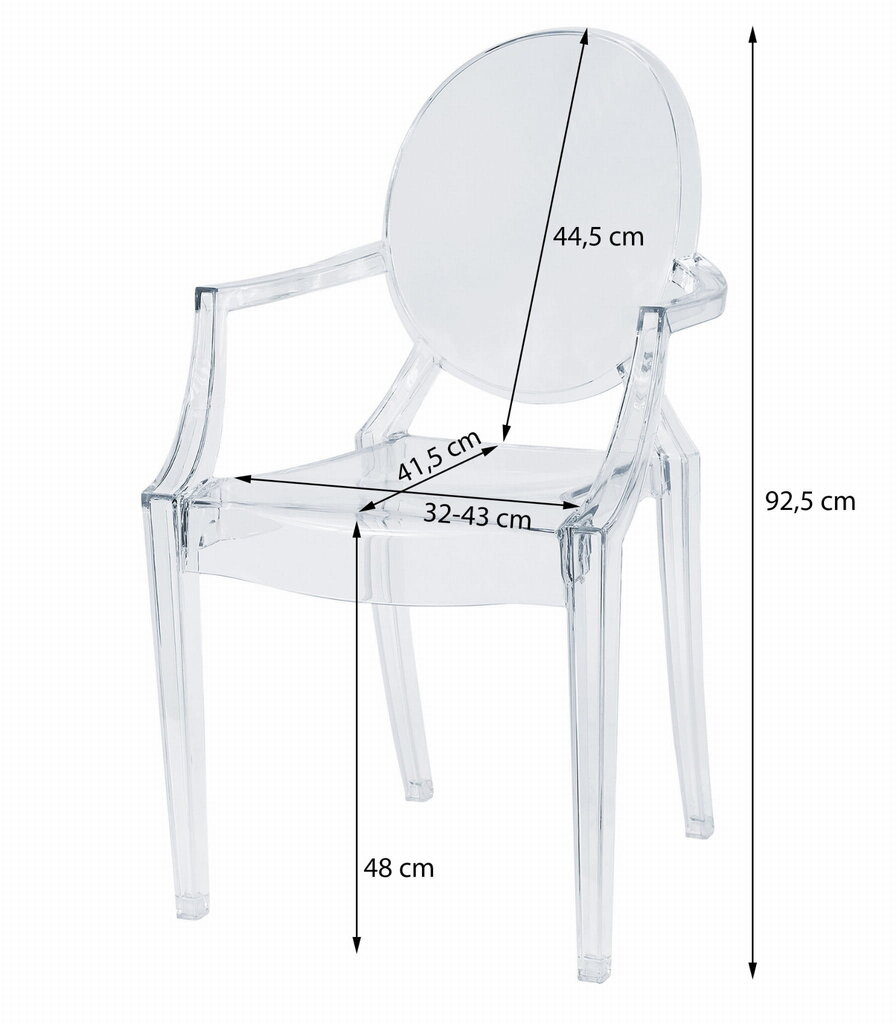 Ēdamistabas krēsls, caurspīdīgs cena un informācija | Virtuves un ēdamistabas krēsli | 220.lv