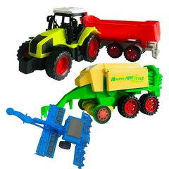 Тракторная сеялка, 3 самосвальных прицепа, прицеп для сена цена и информация | Игрушки для мальчиков | 220.lv
