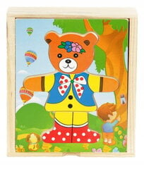 Koka puzle Loģika saģērbt Teddy Bear Lady Bear meitene cena un informācija | Puzles, 3D puzles | 220.lv