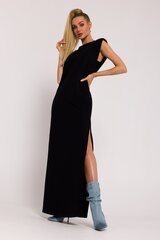 M714 Платье-свитер с напуском - черный цена и информация | Платья | 220.lv
