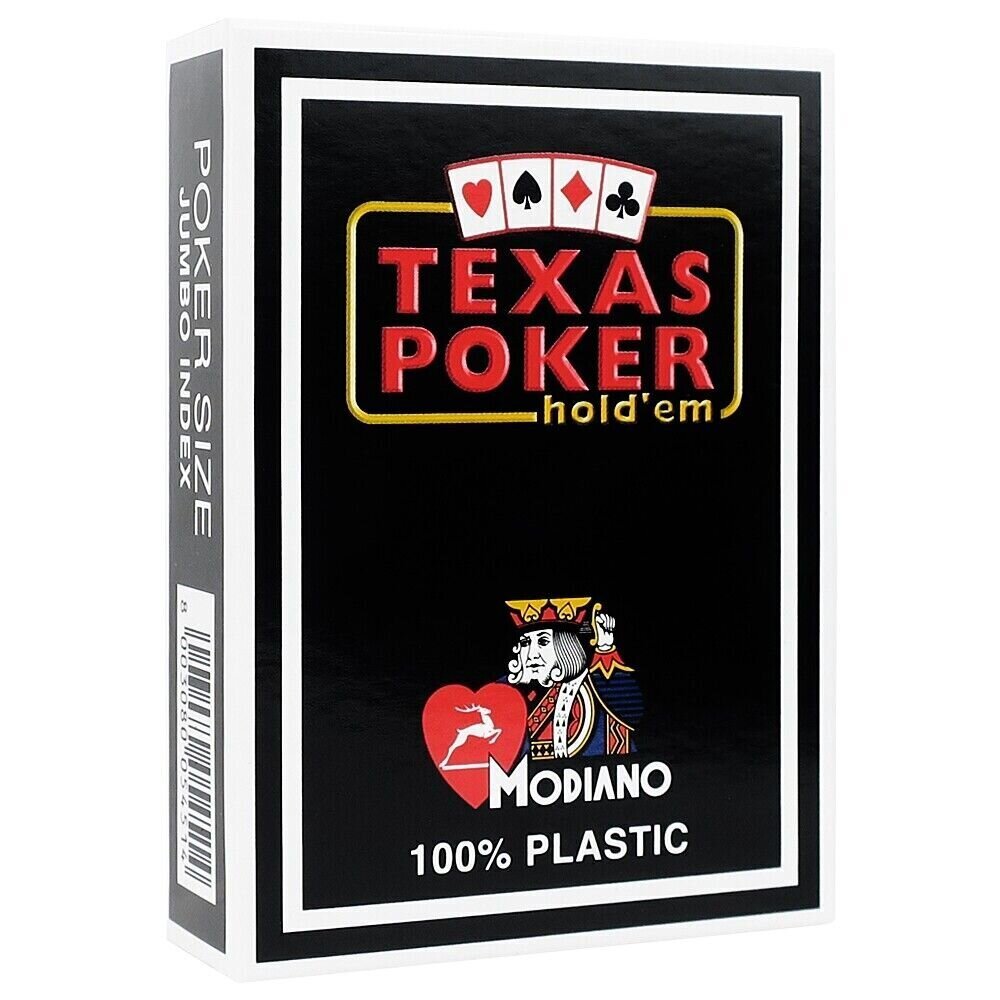 Spēļu kārtis Modiano Texas Poker Hold Em, melnas cena un informācija | Azartspēles, pokers | 220.lv