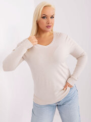 бежевая гладкая блуза на каждый день с пришитой брошью цена и информация | Женские кофты | 220.lv