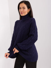 Женский темно-синий свитер с высоким воротником цена и информация | Женские кофты | 220.lv