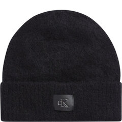 Cepure CALVIN KLEIN Minimal Monogram Beanie Black K60K611257BDS cena un informācija | Sieviešu cepures | 220.lv