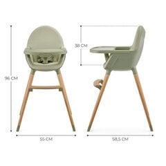 Barošanas krēsls Kinderkraft Fini 2, green cena un informācija | Barošanas krēsli | 220.lv