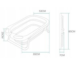 Складная детская ванночка с термометром, розовая цена и информация | Maudynių prekės | 220.lv