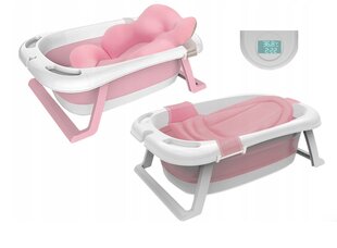 Складная детская ванночка с термометром Axel, розовая цена и информация | Maudynių prekės | 220.lv