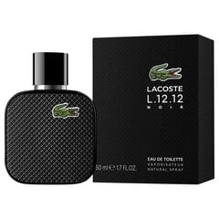 Tualetes ūdens Lacoste L.12.12 Noir EDT vīriešiem, 50 ml cena un informācija | Vīriešu smaržas | 220.lv