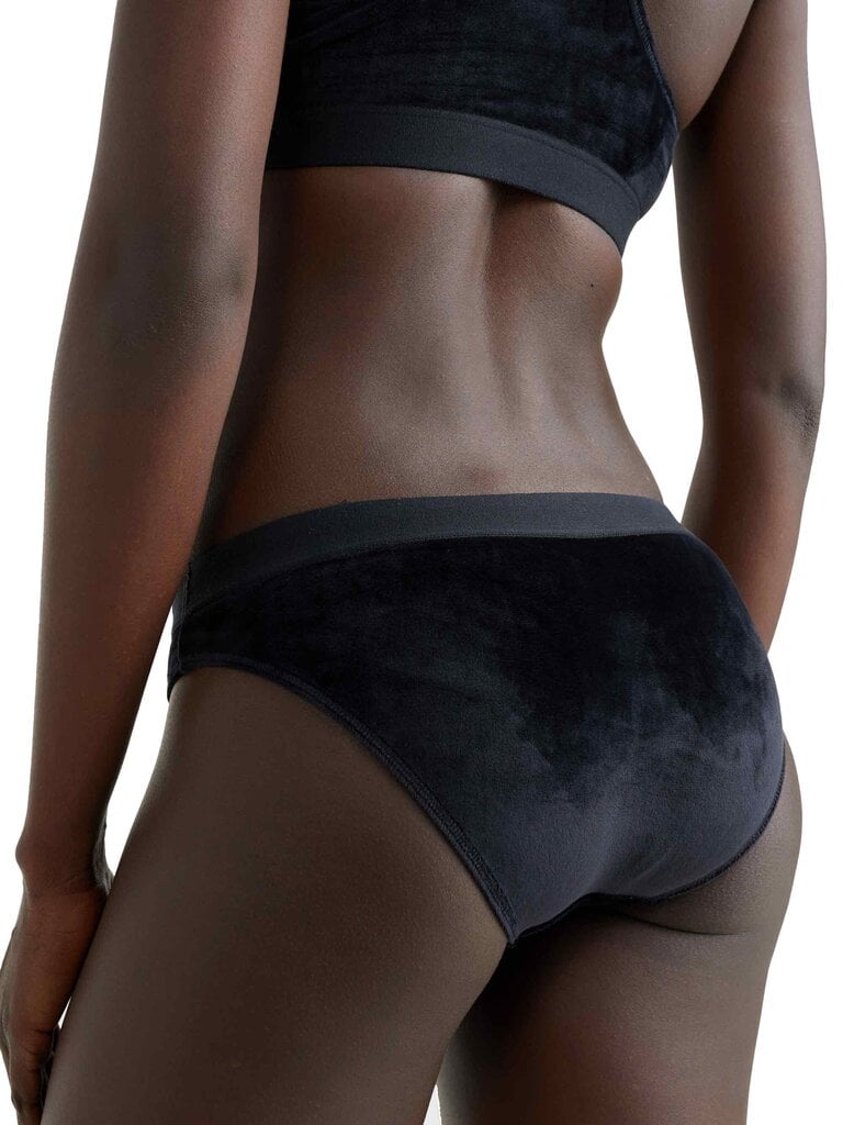 Biksītes TOMMY HILFIGER Bikini Velour Black UW0UW03982BDS цена и информация | Sieviešu biksītes | 220.lv
