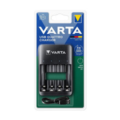Зарядное устройство для батарей Varta USB Quattro charge 57652, с автоматическим отключением зарядки цена и информация | Зарядные устройства для элементов питания | 220.lv