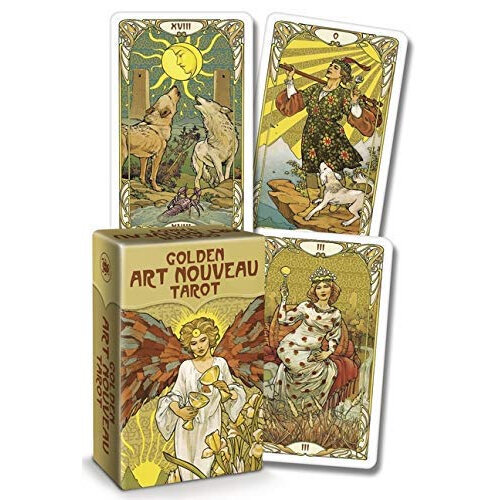 Zelta mini kartes Golden Art Nouveau Tarot cena un informācija | Ezotērika | 220.lv