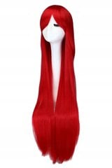 Красный парик 100 см прямые волосы косплей аниме цена и информация | Аксессуары для волос | 220.lv