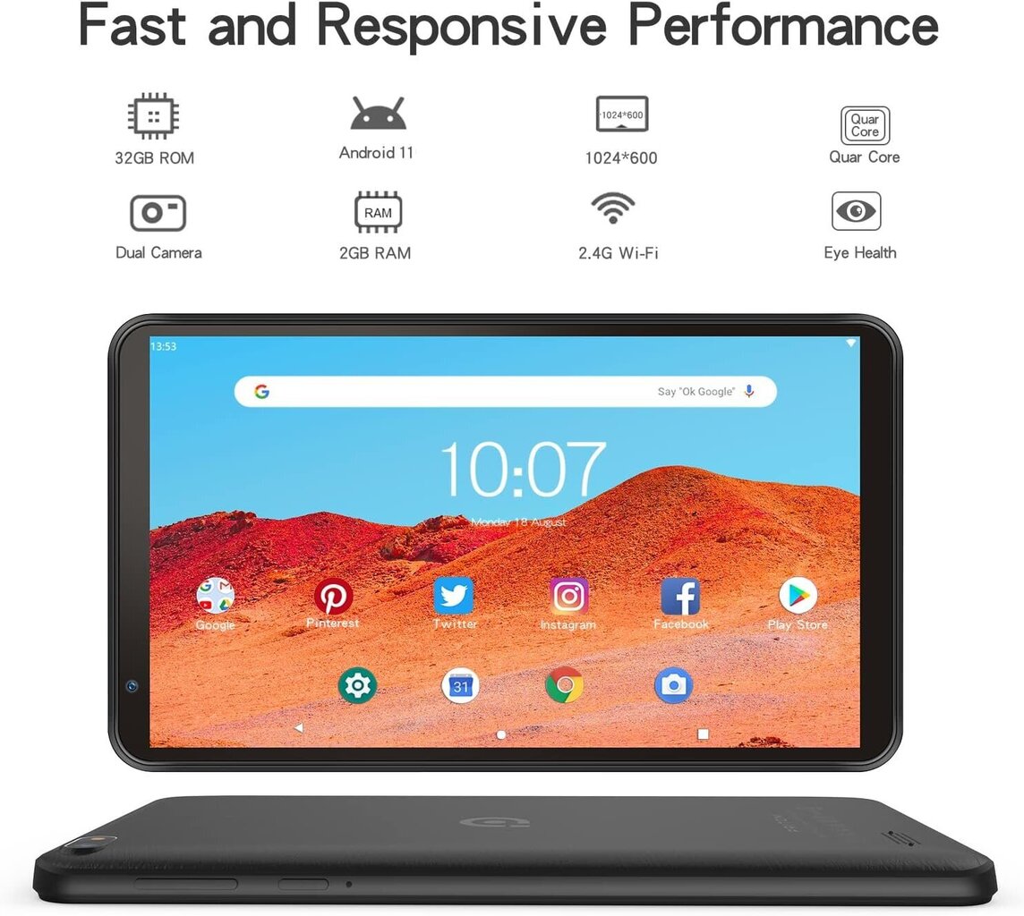 Pritom 7" 32 GB Android 11HD IP cena un informācija | Planšetdatori | 220.lv