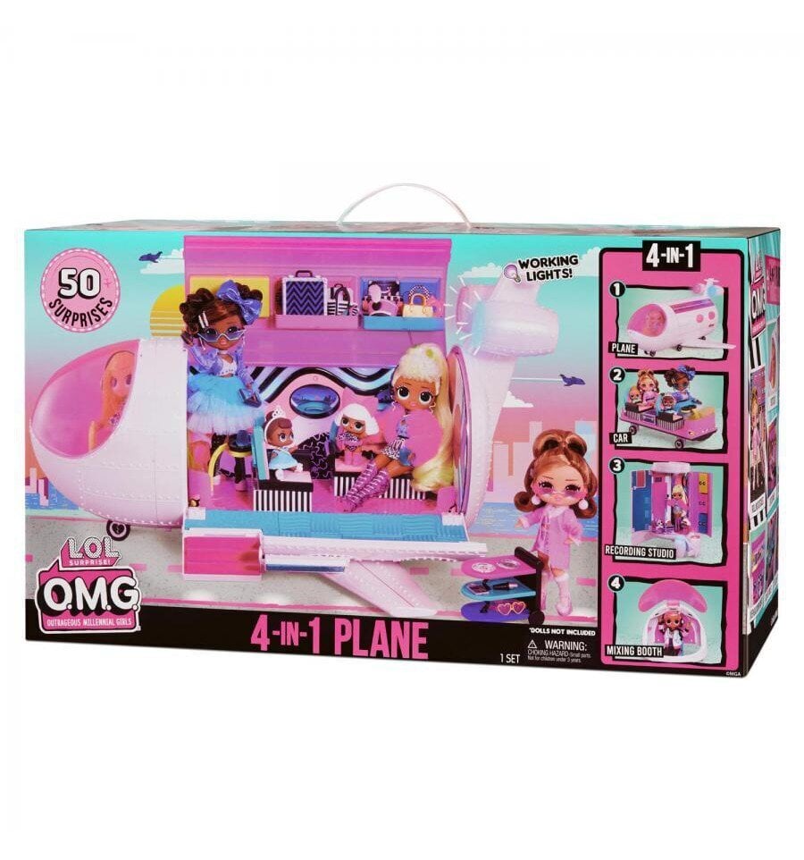 Leļļu lidmašīna L.O.L Suprise O.M.G 4-in-1 цена и информация | Rotaļlietas meitenēm | 220.lv