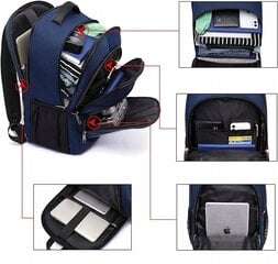 Рюкзак для ноутбука 17 дюймов большой противоугонный с USB синий цена и информация | Рюкзаки, сумки, чехлы для компьютеров | 220.lv