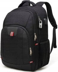 Рюкзак для ноутбука большой противоугонный с USB черный цена и информация | Рюкзаки, сумки, чехлы для компьютеров | 220.lv