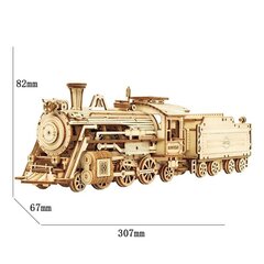 Строительный набор Robotime Локомотив 308 элементов 3D модель 307x67x82 см цена и информация | Конструкторы и кубики | 220.lv