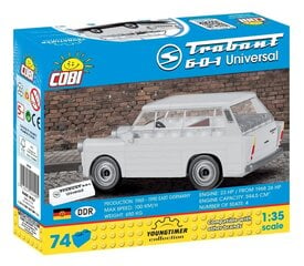 Описание
Коллекционные блоки Youngtimer - Trabant 601, универсальные
Серия автомобилей времен Польской Народной Республики, холодной войны и Берлинской стены.
Исключительные экземпляры в масштабе, близком к 1:35, не требуют склеивания или окраски и полностью изготовлены из шпилек COBI.
Trabant 601 Universal — семейный автомобиль, произведенный в Германской Демократической Республике.
Корпус был изготовлен из пластика, называемого дюропластом.
Номер детали
24540
серия 18149
Минимальный возраст 5 лет
Пол: мальчики
Количество элементов 74
Размер набора маленький
Телевизионная реклама 2018
Размеры
10 х 5 х 4 см
Другие функции
Размеры упаковки: 17 х 4,5 х 14 см цена и информация | Конструкторы и кубики | 220.lv