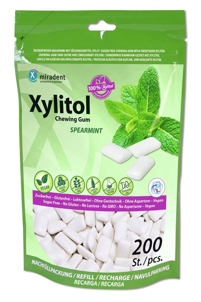 Košļājamā gumija Xylitol Spearmint 200g cena un informācija | Zobu pastas, birstes | 220.lv