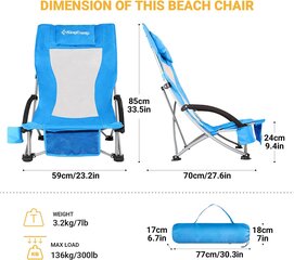 Kempinga krēsls KingCamp, zems kaina ir informacija | Tūrisma mēbeles | 220.lv