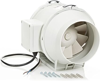 Caurules ventilators 100 mm Sterr, IP44, balts цена и информация | Piederumi gaisa regulēšanas iekārtām | 220.lv