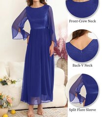 Длинное женское платье DressTells, синее цена и информация | Платья | 220.lv