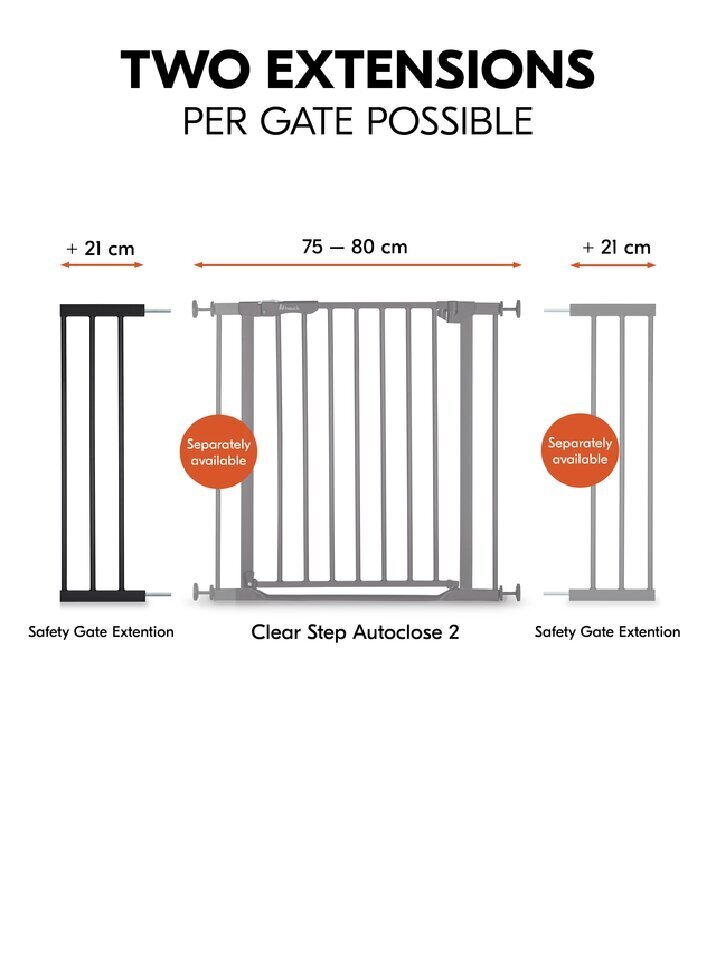 Drošības vārtiņu pagarinājums Hauck, 21 cm, white cena un informācija | Bērnu drošības preces | 220.lv