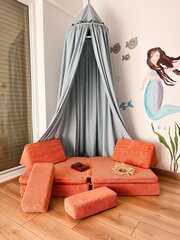Dīvāns-gulta Atelier Del Sofa Puzzle, oranža cena un informācija | Dīvāni | 220.lv