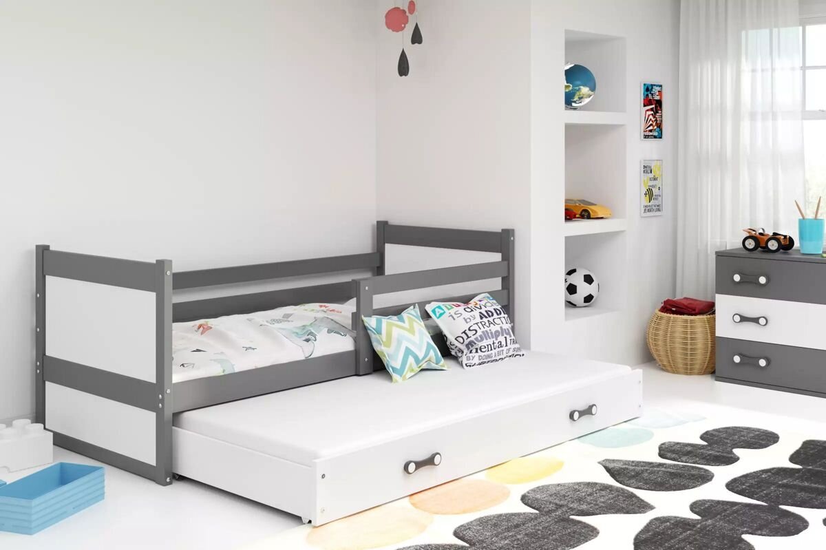 Bērnu gulta ar matraci Colbert, 190x80cm, balta/pelēka цена и информация | Bērnu gultas | 220.lv