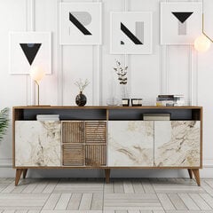 Konsolė Milan - Walnut, White Marble цена и информация | Столы-консоли | 220.lv