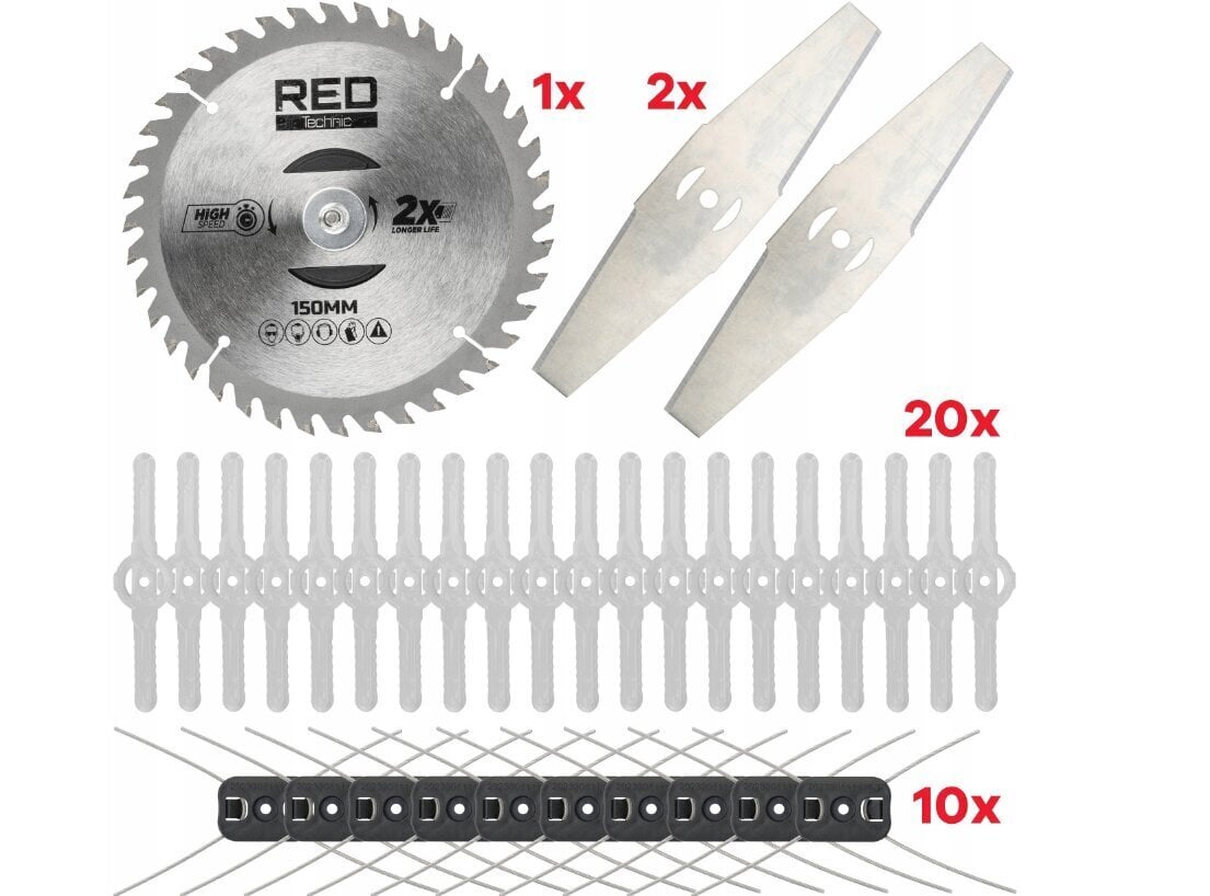 Akumulatora trimmeris, Red Technic 1000W cena un informācija | Trimmeri, krūmgrieži | 220.lv