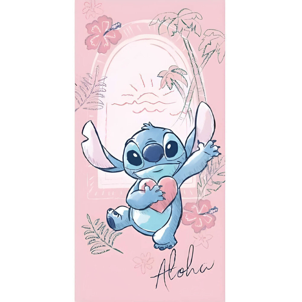 Pludmales dvielis Lilo and Stitch 70x140 cm cena un informācija | Dvieļi | 220.lv