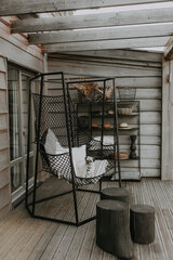 Atzveltnes krēsls Nuuk, 110x138xh192cm, melns cena un informācija | Dārza krēsli | 220.lv
