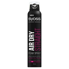 Пенка для волос Syoss Air Dry Straight, 200 мл цена и информация | Бальзамы, кондиционеры | 220.lv