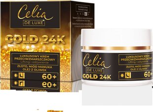 Nakts sejas krēms pret grumbām Celia Gold 24k Luxurious anti wrinkle cream 60+, 50 ml cena un informācija | Sejas krēmi | 220.lv