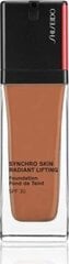 Šķidrā grima pamatne Shiseido Synchro Skin Radiant Lifting Foundation SPF30 450 Copper, 30 ml cena un informācija | Grima bāzes, tonālie krēmi, pūderi | 220.lv